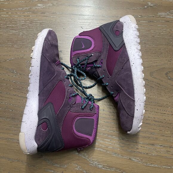 Nike Koth Mid Sneakers Womens Size 7 Purple Suede High Top Lace Up Zipper Back - Picture 1 of 8